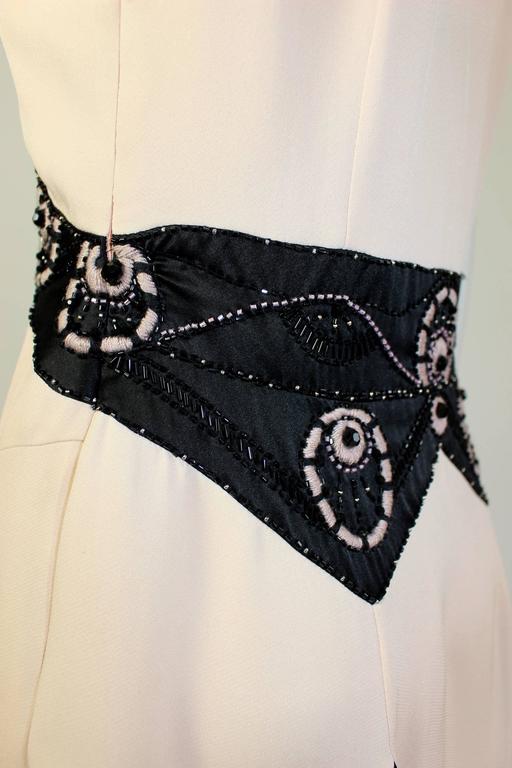 Temperley London Signature Pale Pink and Black Dress Beading and Appliqué