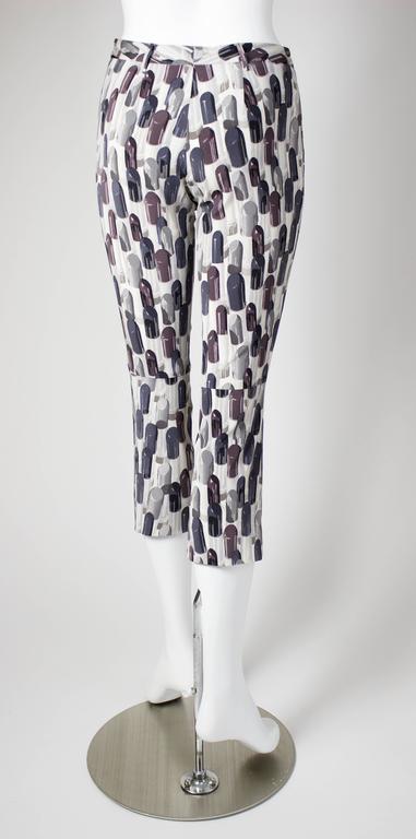 2000 Prada Rare and Collectable Silk Lipstick Print Capri Pants