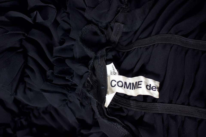 Comme des Garçons 2011 Black Sheer Gathered Long Skirt