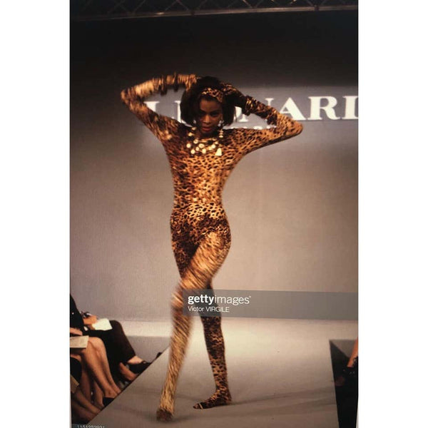 Leonard Paris Leopard Print Catsuit Runway 1990s