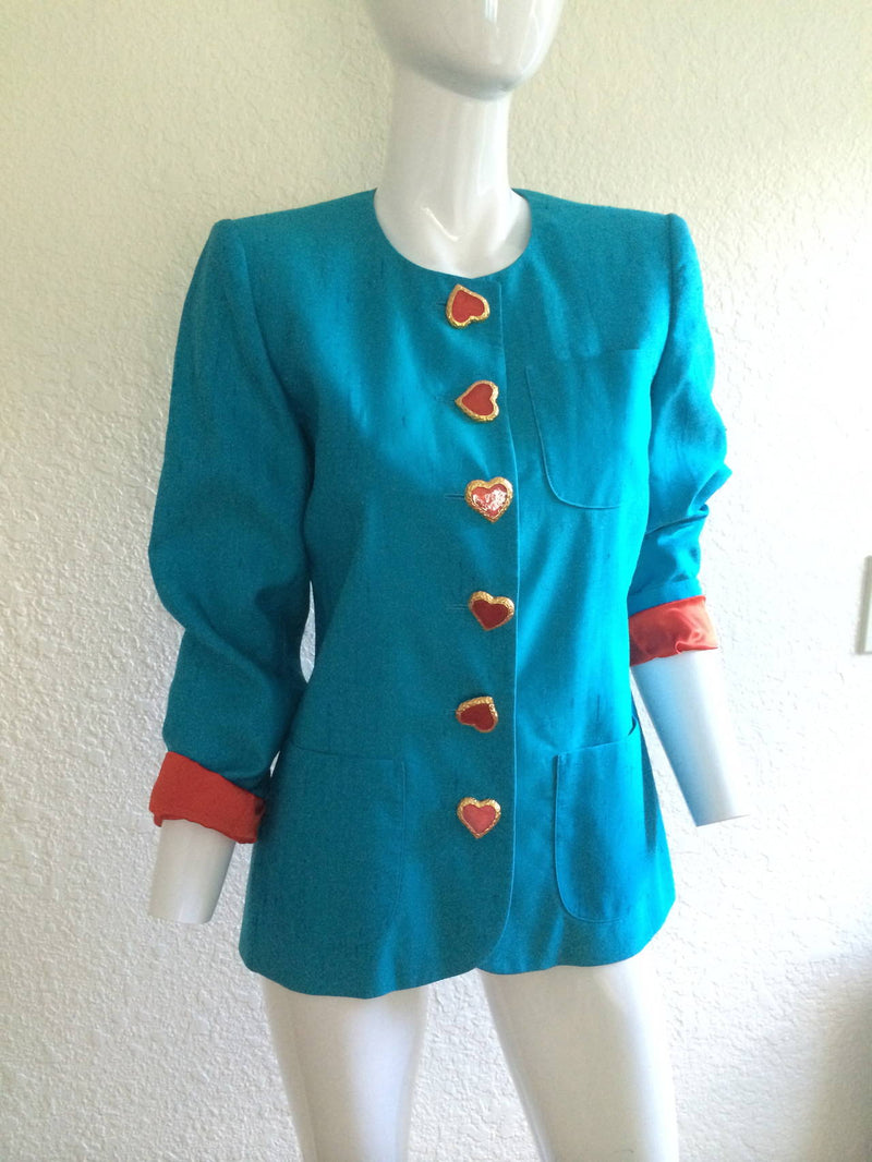 Yves Saint Laurent Heart Button Jacket
