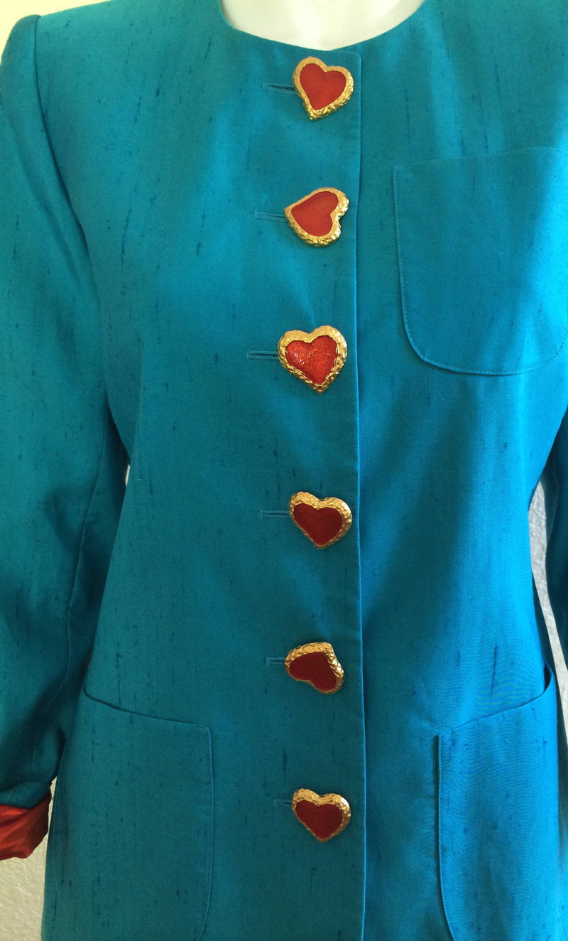 Yves Saint Laurent Heart Button Jacket