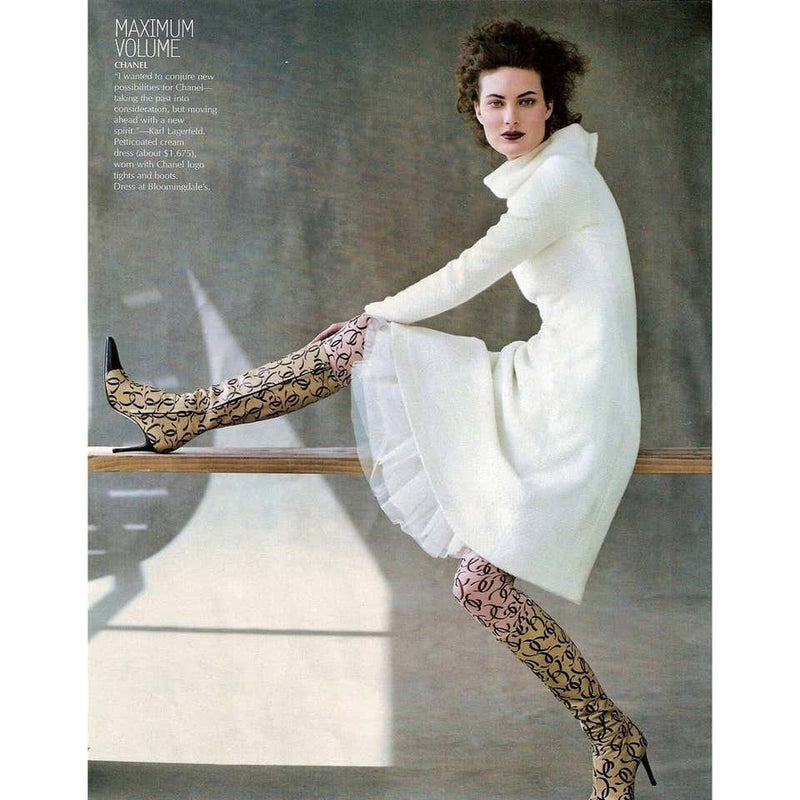 Chanel CC Logo Tights New in Package as seen in Vogue Magazine 2000 – Basha  Gold