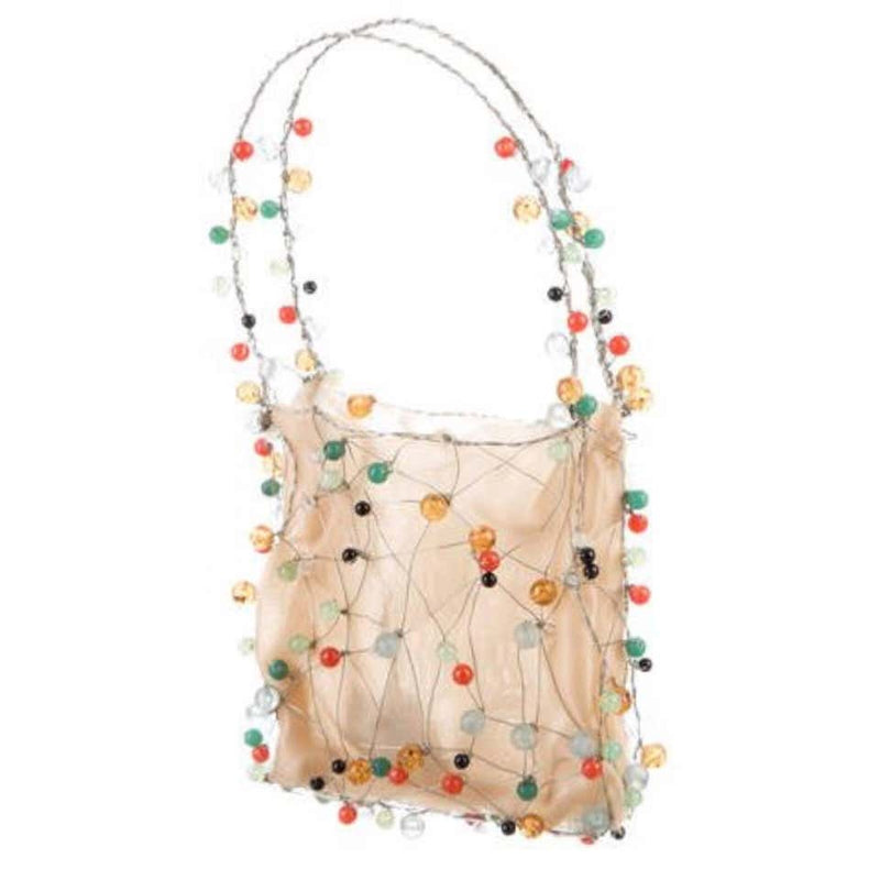 Bottega Veneta Colorful Beads Sculptural Organza Minaudieré Bag