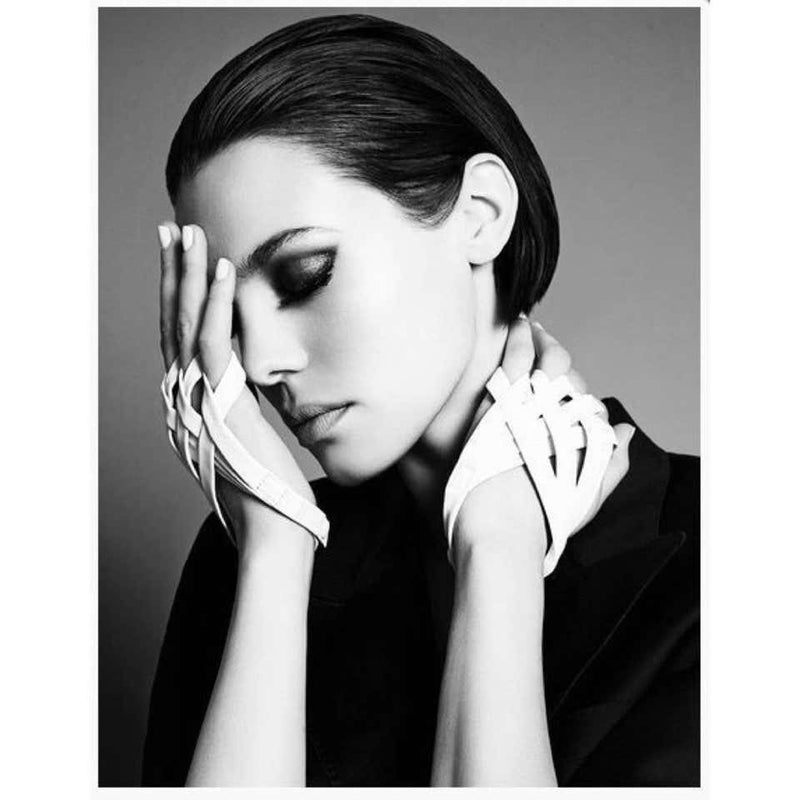 Perrin Paris Black Leather Strappy Spider Gloves