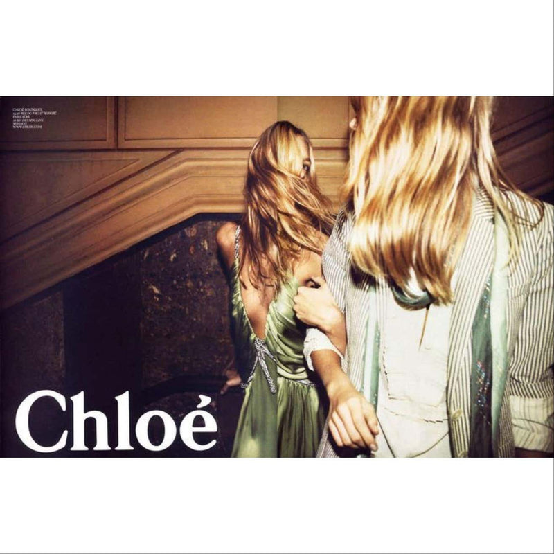 Chloé Phoebe Philo Beaded Straps Plunge Silk Dress Runway Spring 2005