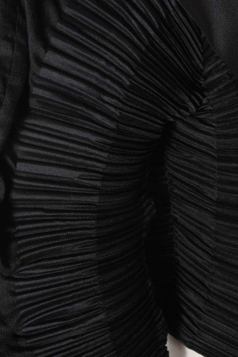 Issey Miyake Pleated Slate Black Sculptural Jacket