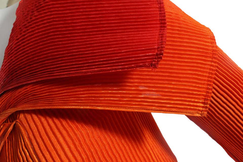 Issey Miyake Red and Orange Sculptural Pleat Top