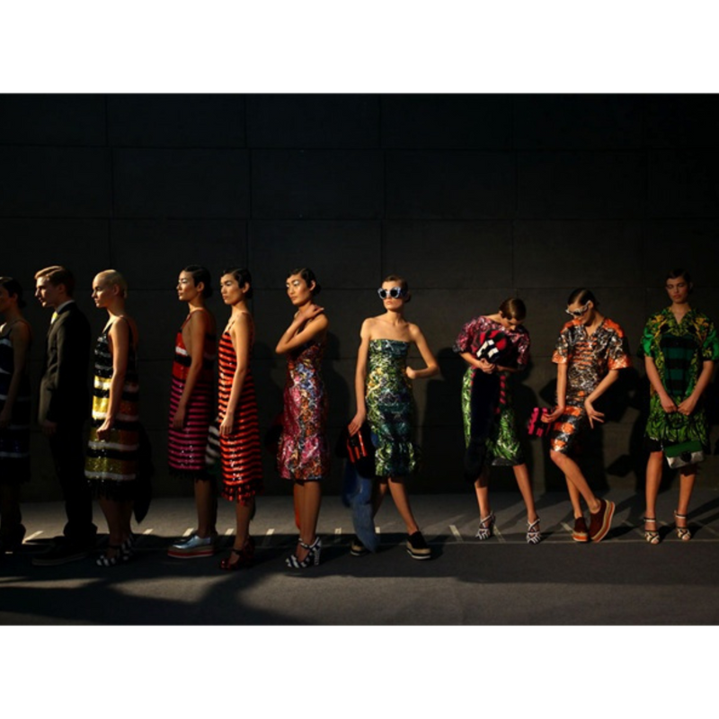 Prada Orange Black Sequin Flapper Dress S/S 2011 Beijing