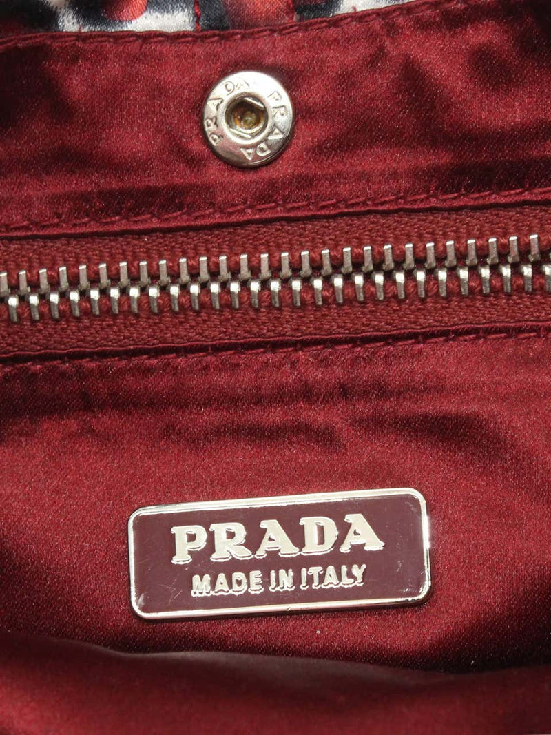 Prada Iconic Heart Print Silk Satin Shoulder Evening Bag Bows Spring 2000