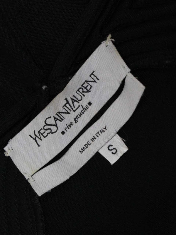 Tom Ford for Yves Saint Laurent 2004 Runway Black Silk Pagoda Dress Mink Trim