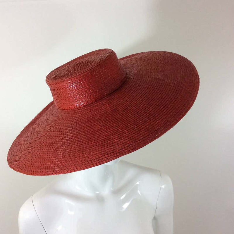Vintage Givenchy Boutique Glossy Straw Red Hat