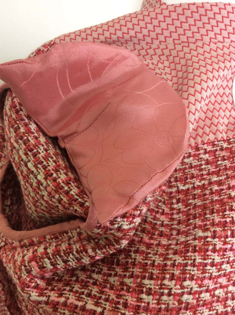 Chanel Tweed Jacket Top with Lucite Buckle Belt