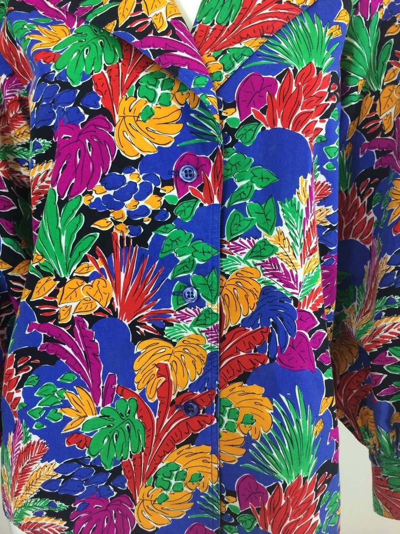 Yves Saint Laurent Colorful "Matisse" Print Blouse Top