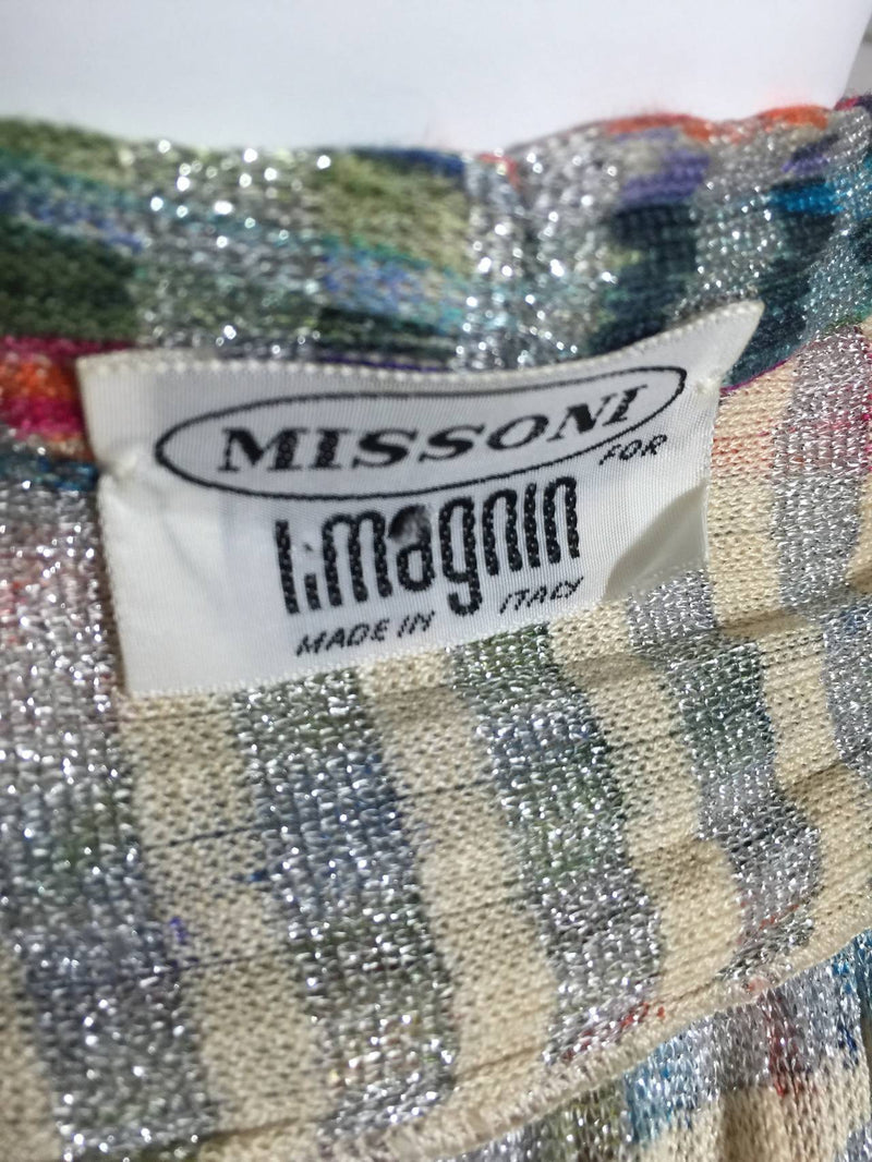 1970s Missoni Metallic Knit Cardigan Top