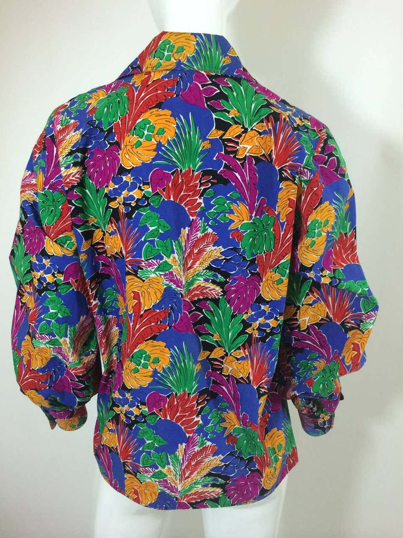 Yves Saint Laurent Colorful "Matisse" Print Blouse Top