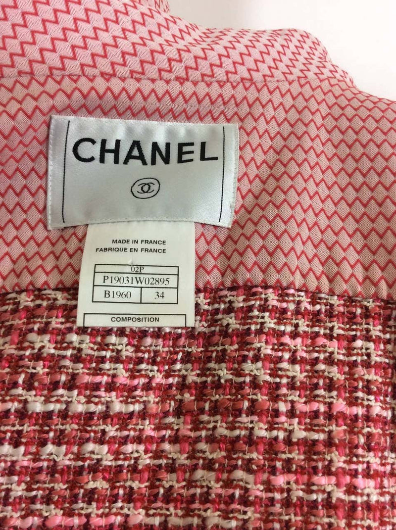 Chanel Tweed Jacket Top with Lucite Buckle Belt