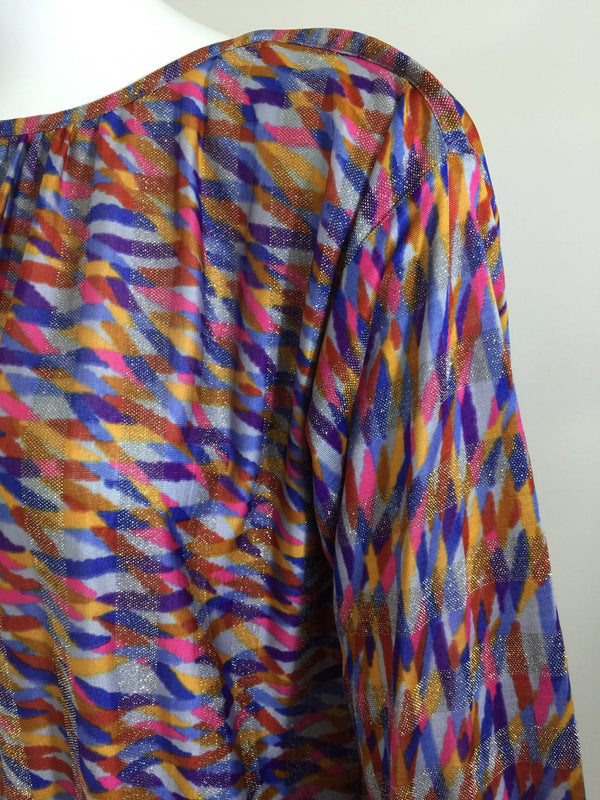 Vintage Missoni Metallic Silk Jersey Top and Skirt Set
