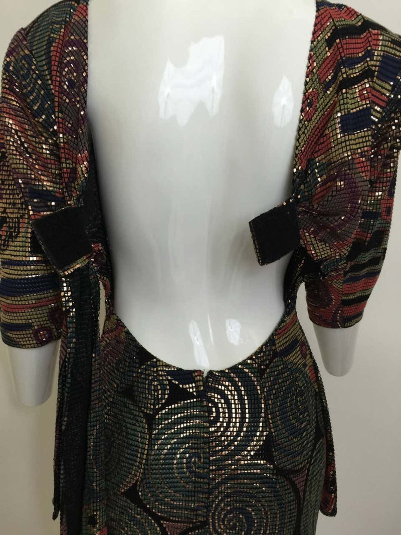 Incredible Janine Hand Painted Dress 1980s
