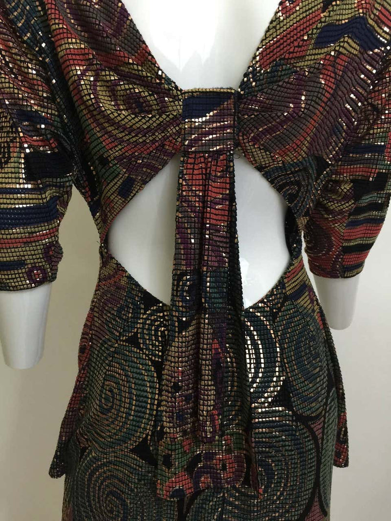 Incredible Janine Hand Painted Dress 1980s