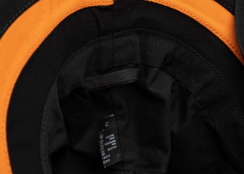 Prada Striped Orange & Black Wide Brim Hat Runway Spring 2011