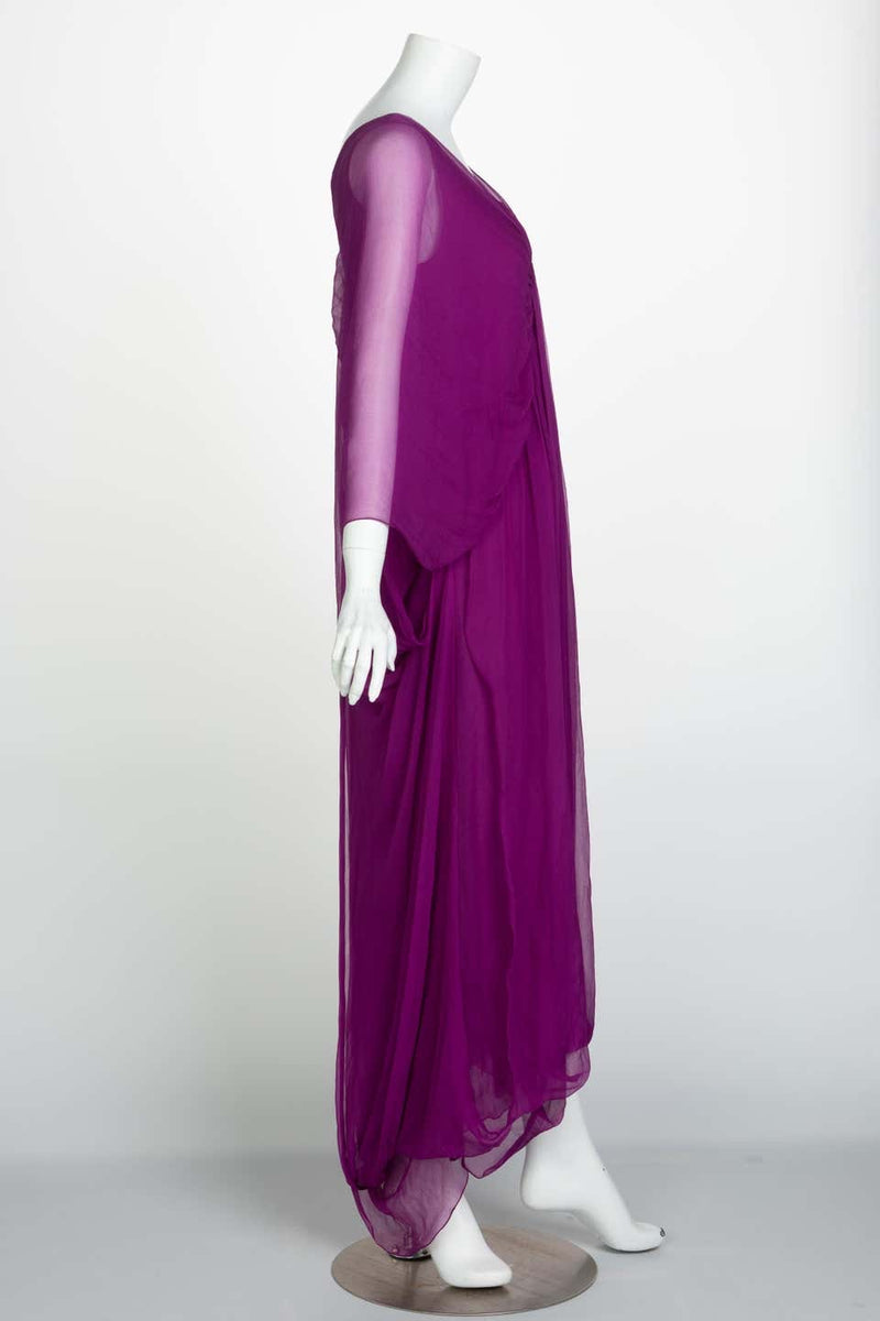 Yves Saint Laurent Edition Soir Chiffon Evening Dress circa 2009 Basha Gold Yves Saint Laurent Edition Soir Chiffon Evening Dress circa 2009 Basha Gold
