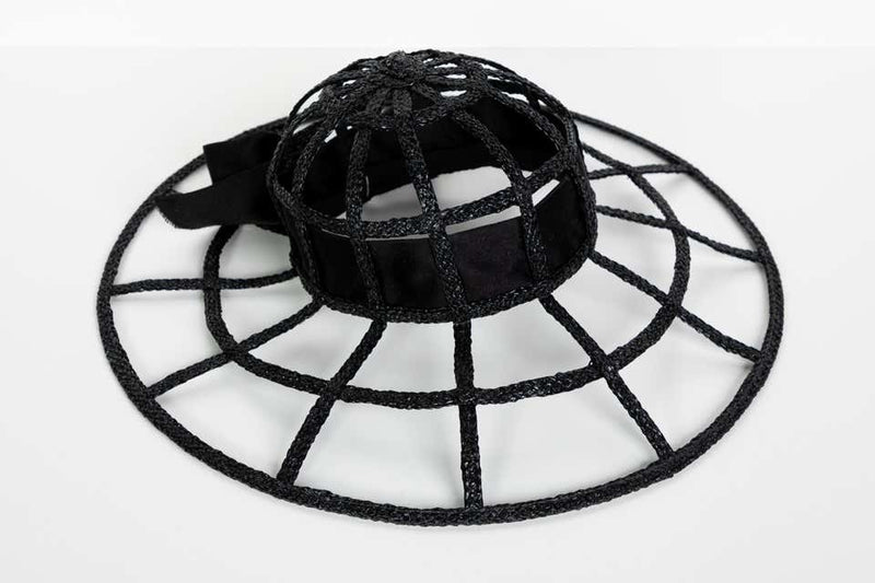 Chanel Collectors Black Silk Bow Hat Runway 1992