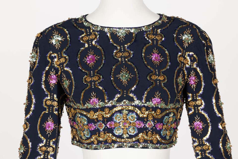 1960s Lanvin by Jules-Francois Crahay Embellished Cropped Top