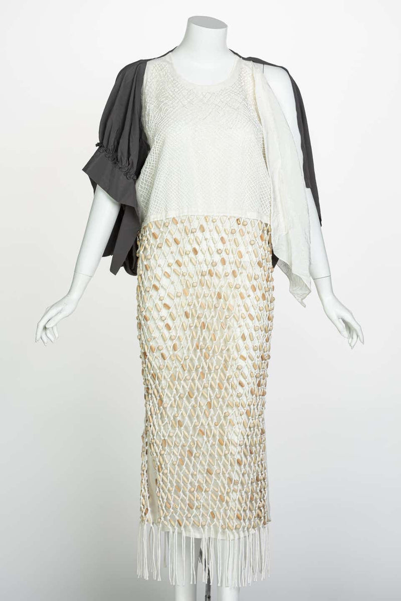 JW Anderson Silk Macrame Wood Beaded Fringe Dress Runway Spring 2019