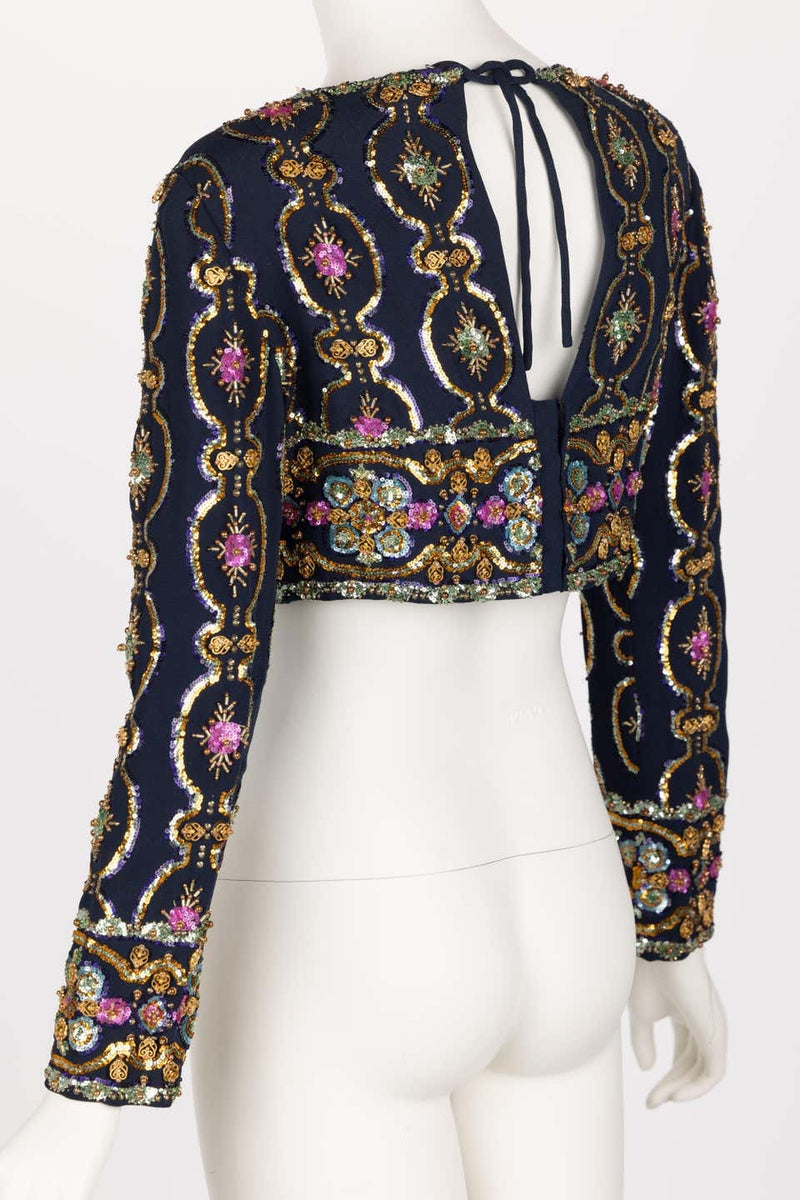 1960s Lanvin by Jules-Francois Crahay Embellished Cropped Top