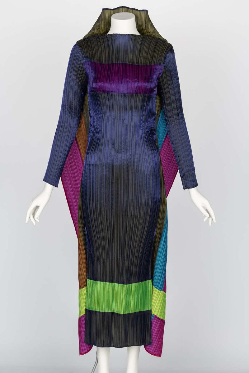 Incredible Rare Issey Miyake Pleats Please Avant Garde Color Block Dress