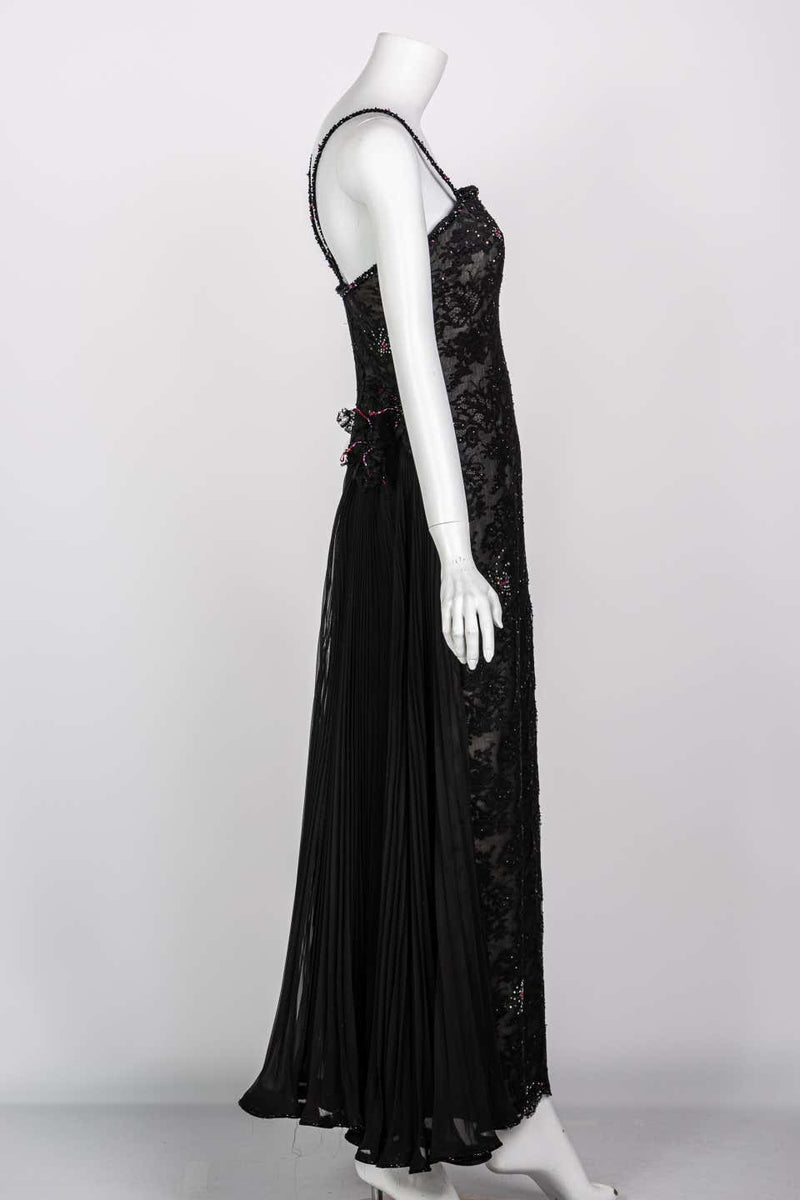 Vintage Sam Carlin Saks Fifth Avenue Black Lace Gown