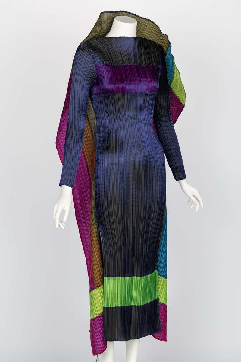 Incredible Rare Issey Miyake Pleats Please Avant Garde Color Block Dress