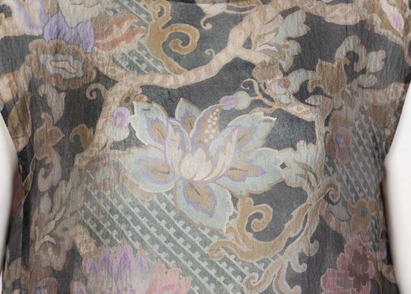 Dries Van Noten Silk Print Ostrich Feather Tunic Top Runway Fall 2013