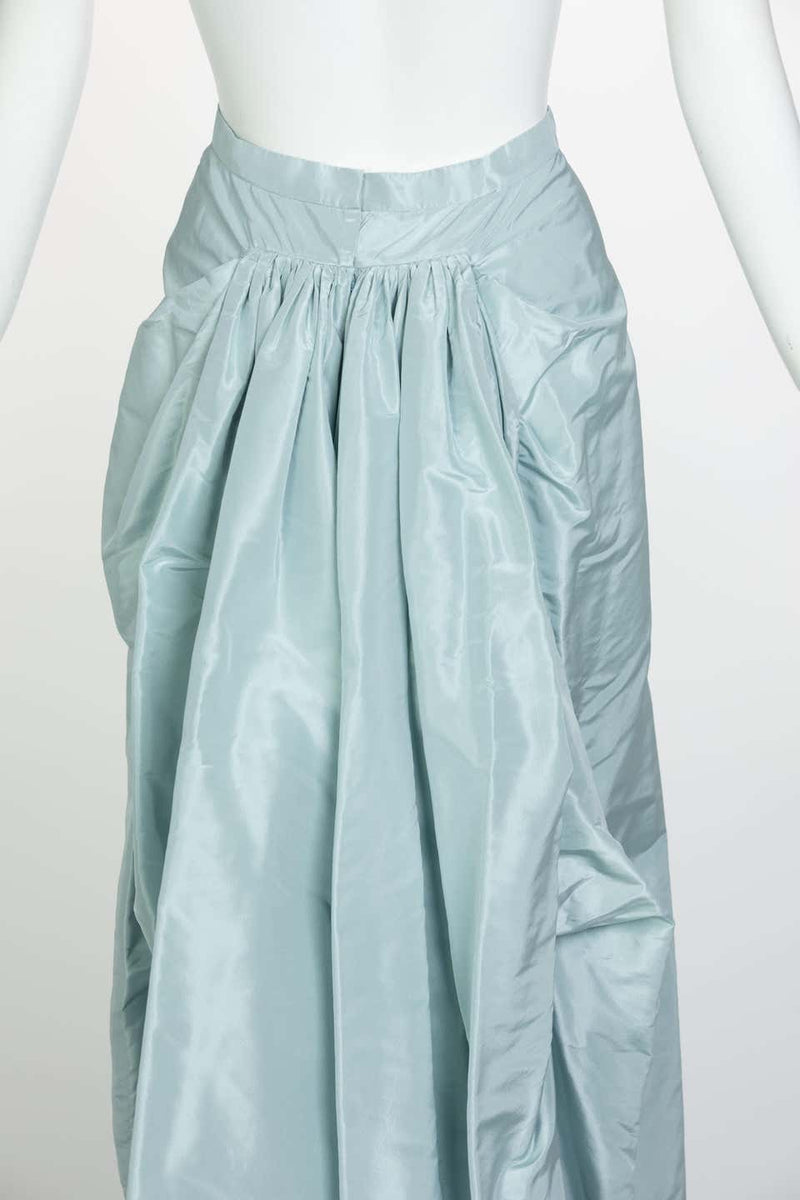Vintage Oscar de la Renta Baby Blue Silk Taffeta Gown Ensemble