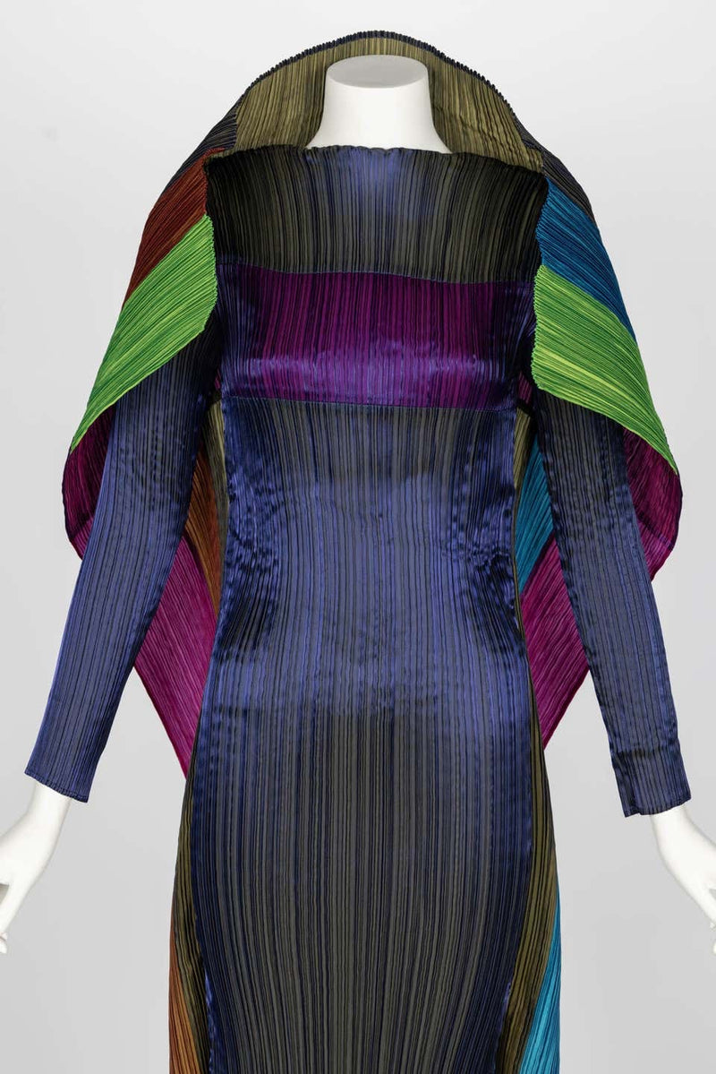 Incredible Rare Issey Miyake Pleats Please Avant Garde Color Block Dress