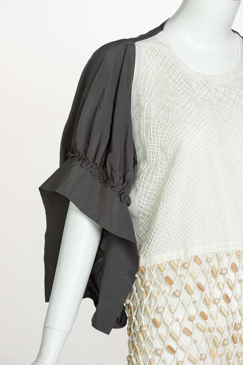 JW Anderson Silk Macrame Wood Beaded Fringe Dress Runway Spring 2019