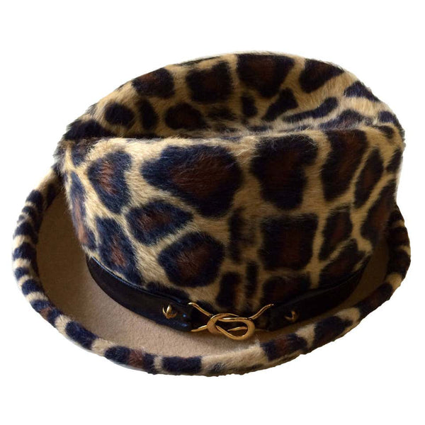 A Rare YSL Vintage Leopard Print Hat Yves Saint Laurent 1970s