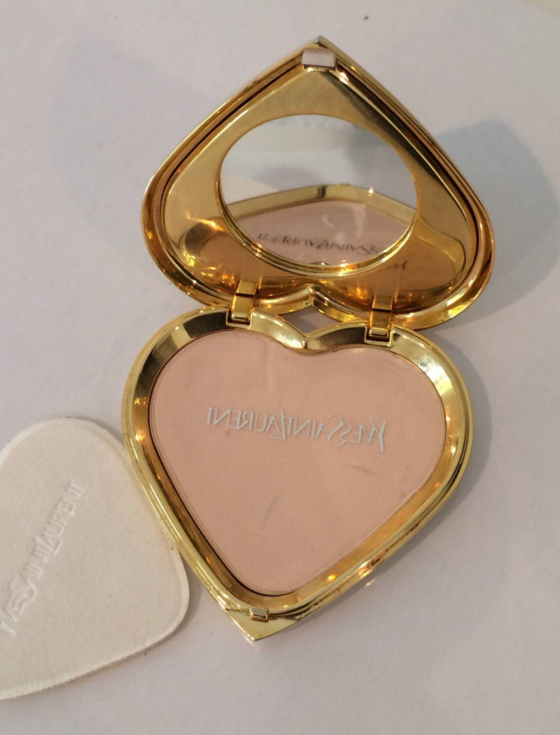 Yves Saint Laurent Dazzling Emerald Green Crystal Jewel Heart Compact YSL