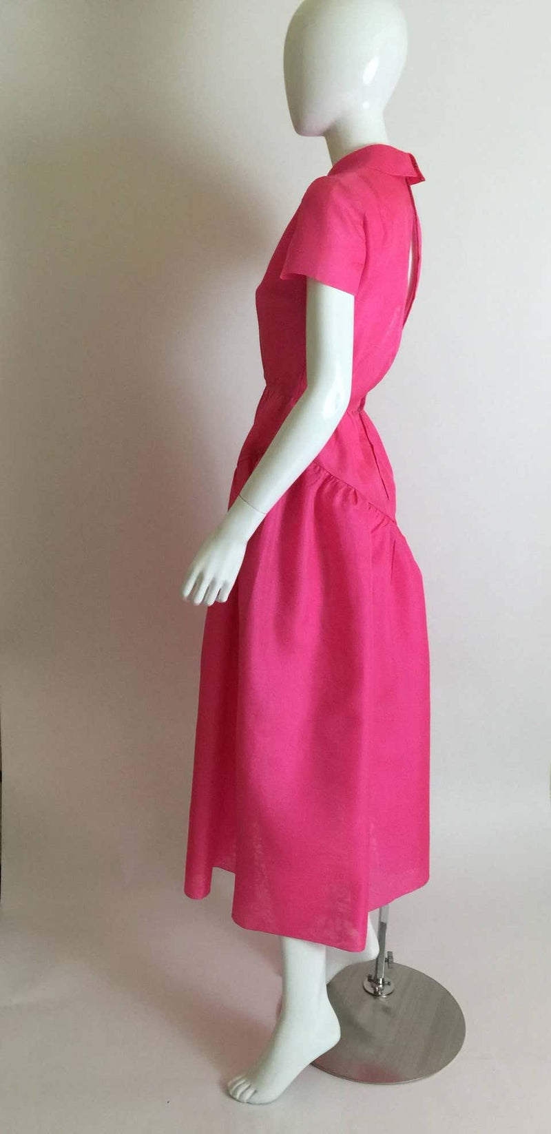 1970's Bill Blass Pink Silk Organza Dress