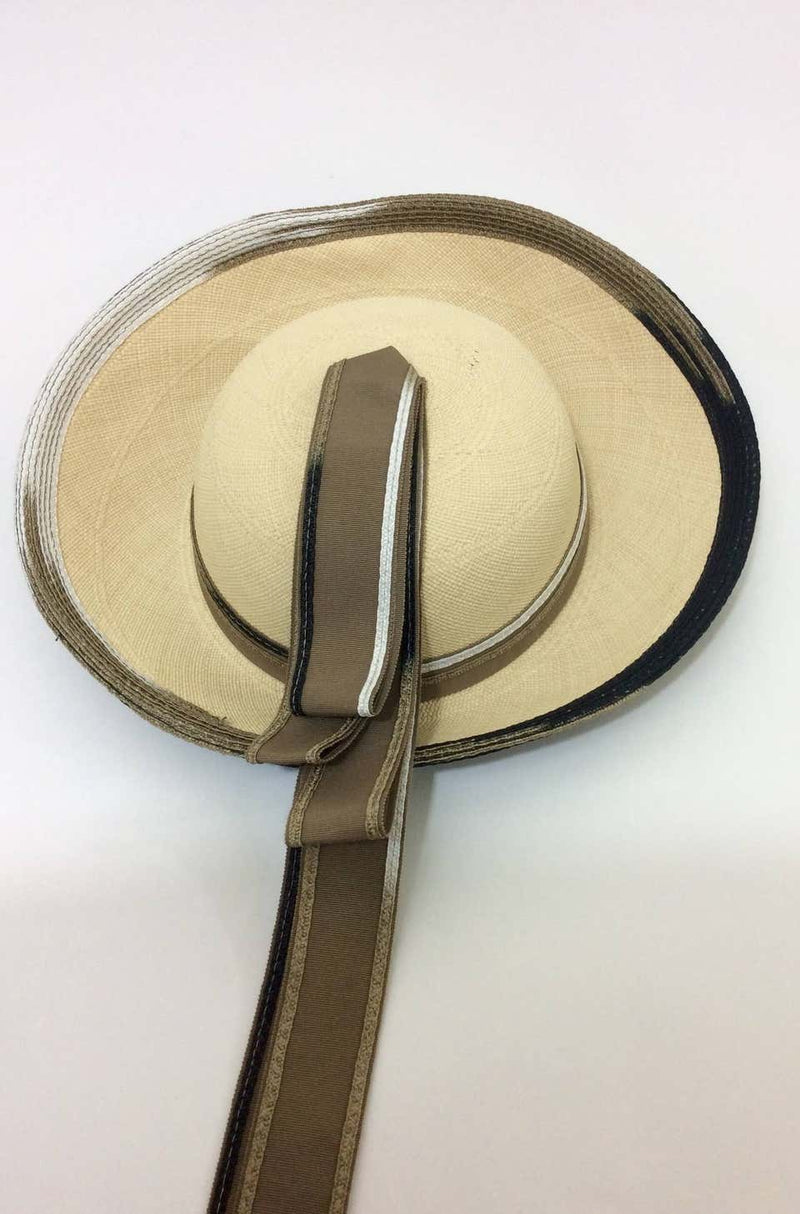 Yves Saint Laurent Vintage Straw and Ribbon Hat YSL