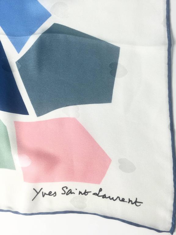 Vintage Yves Saint Laurent LOVE print silk scarf 1985 YSL