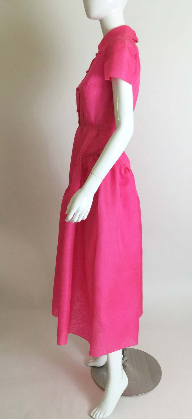 1970's Bill Blass Pink Silk Organza Dress