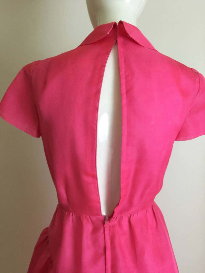 1970's Bill Blass Pink Silk Organza Dress