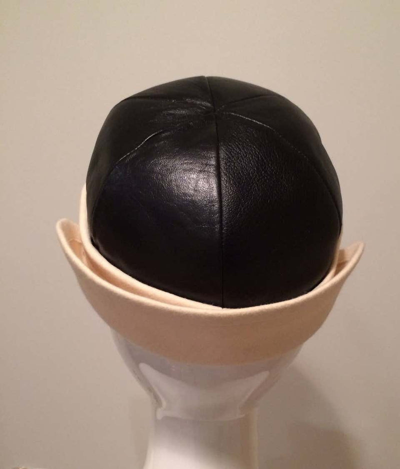 YSL Vintage Leather and Felt Hat with tags