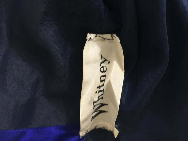 1950's Whitney for Bonwit Teller Royal Blue Silk Satin Full Skirt Party Dress
