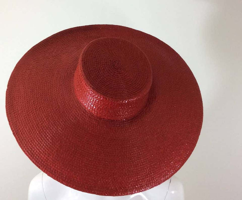 Vintage Givenchy Boutique Glossy Straw Red Hat
