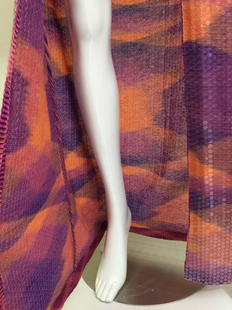 Magnificent Vintage Missoni Purple Pink Maxi Sequin Duster Cardigan