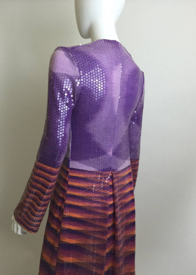 Magnificent Vintage Missoni Purple Pink Maxi Sequin Duster Cardigan