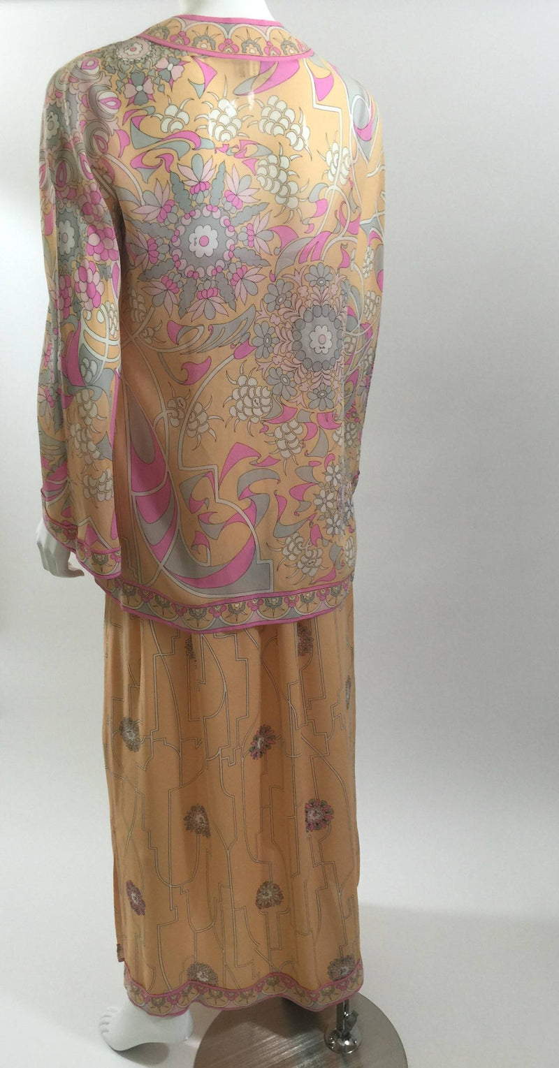 Ethereal 1960's Emilio Pucci Vintage Silk Dress & Jacket Set Vintage w/ Tags